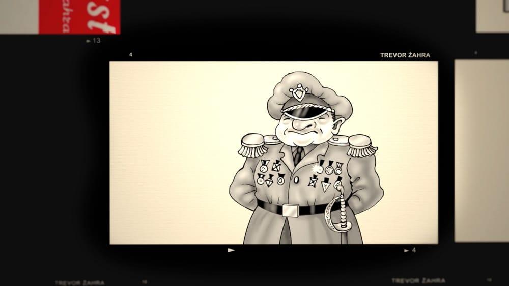 An illustration by Trevor Zahra from the opening sequence