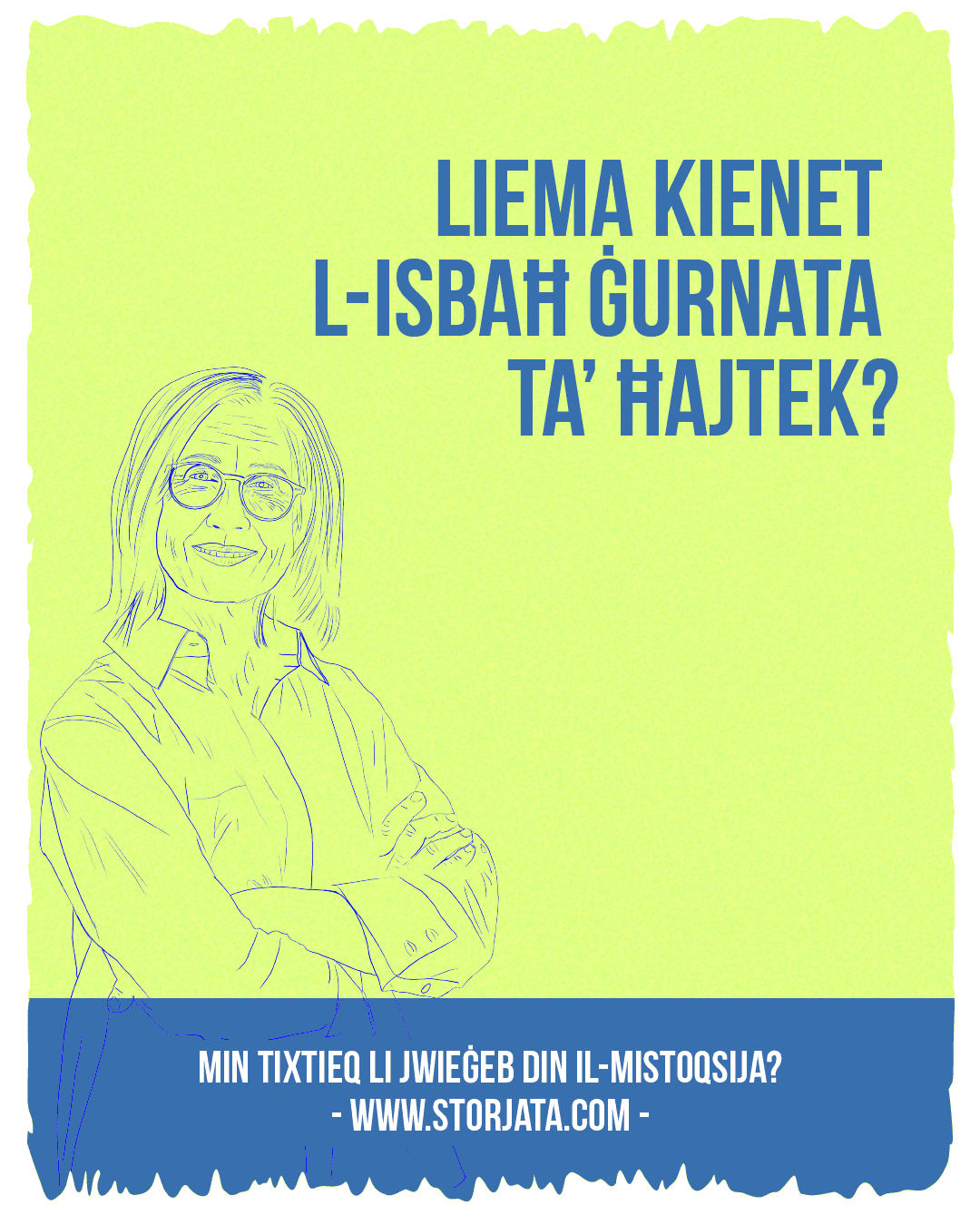 Poster depicting one of the questions asked in Storja ta' - Which was the greatest day of your life?